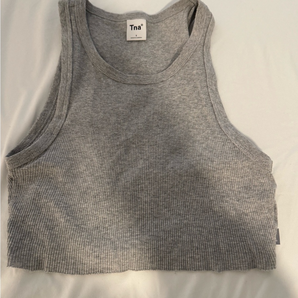 TNA Heather Gray Ribbed Tank